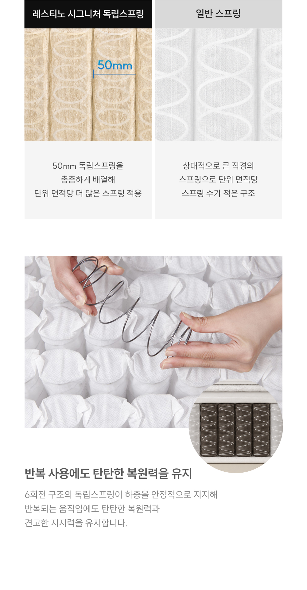 쿠쿠 CRM-J01STMHK 레스티노 커버분리형 매트리스 K 상세이미지 6